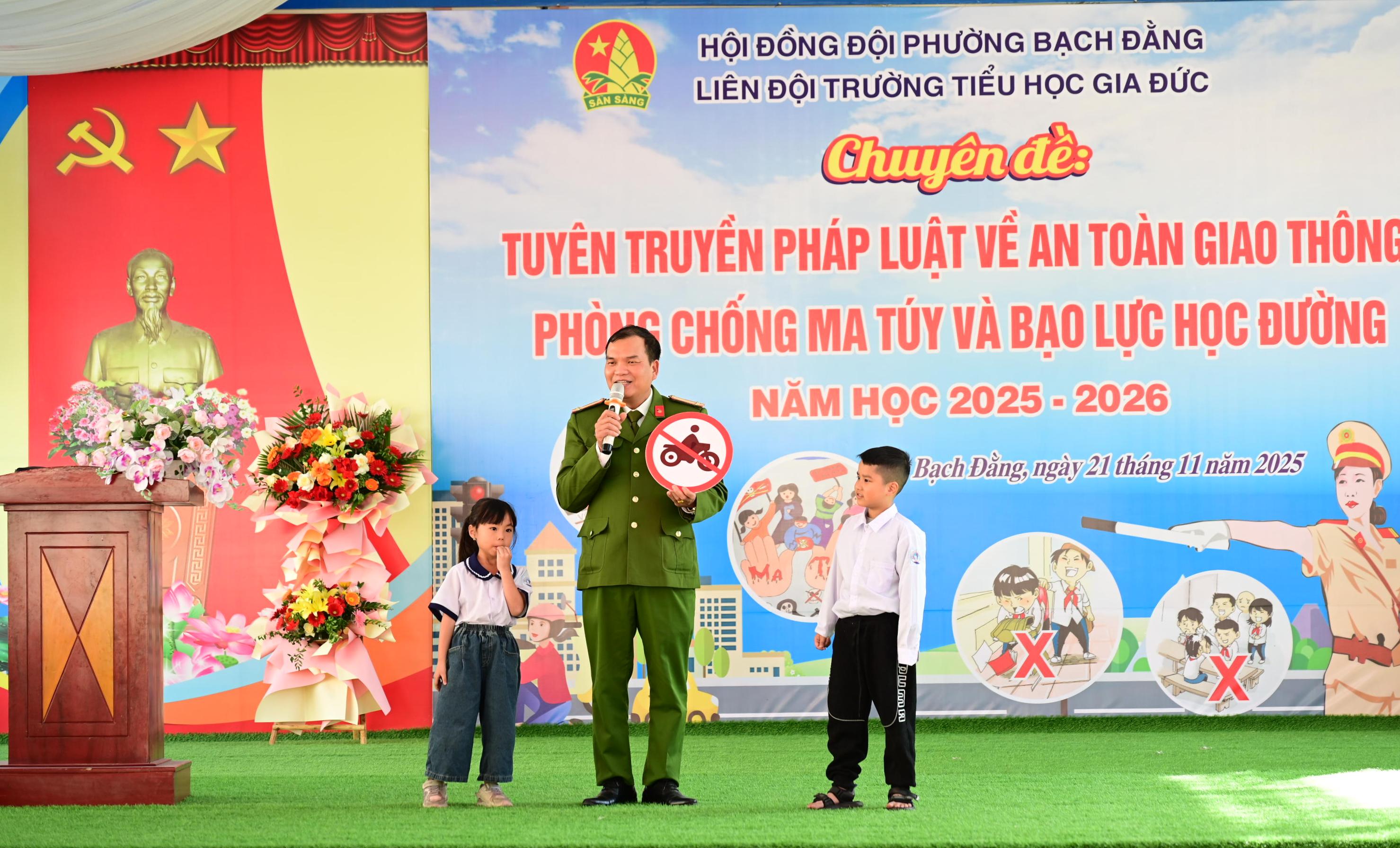 Công an phường Bạch Đằng: Tuyên truyền pháp luật tại Trường tiểu học Gia Đức
